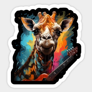 Giraffe Playing Guitar Sticker